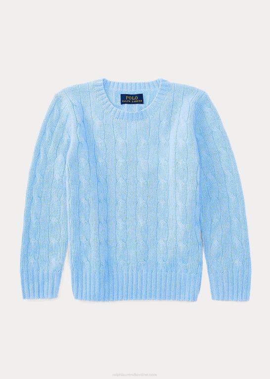 ny litchfield blå børn Ralph Lauren den ikoniske kabelstrikkede kashmirtrøje Z426B5718
