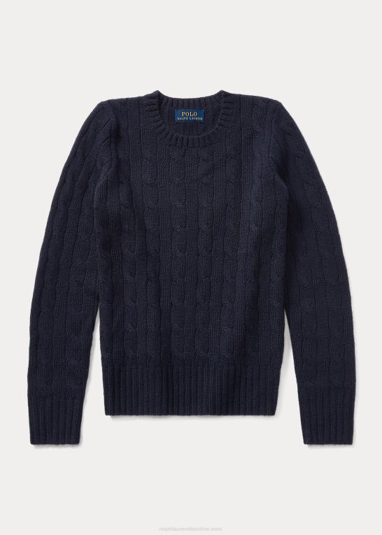 raffineret flåde børn Ralph Lauren kabelstrikket kashmirtrøje Z426B7203