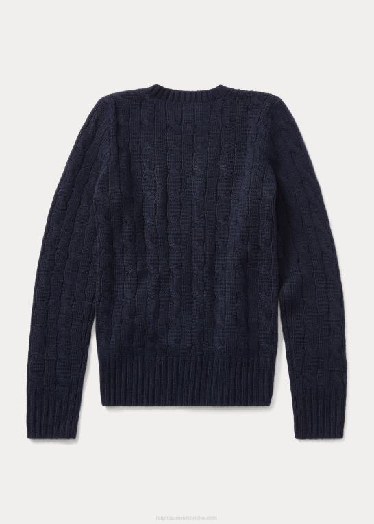 raffineret flåde børn Ralph Lauren kabelstrikket kashmirtrøje Z426B7203