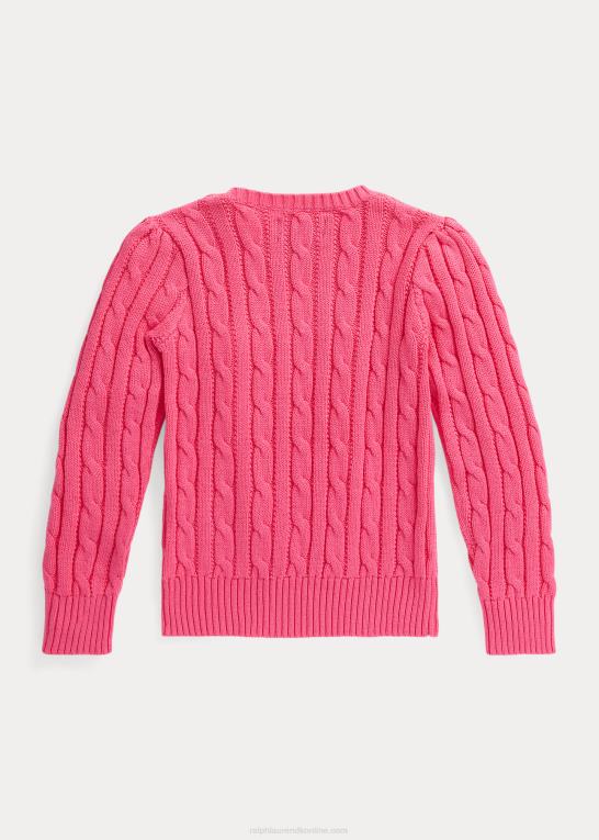 ørken pink børn Ralph Lauren kabelstrikket bomuldstrøje Z426B7389