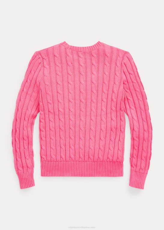 ørken pink børn Ralph Lauren kabelstrikket bomuldstrøje Z426B7543