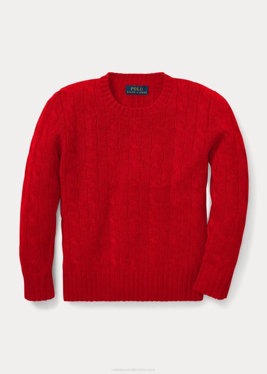 rl 2000 rød børn Ralph Lauren den ikoniske kabelstrikkede kashmirtrøje Z426B5720