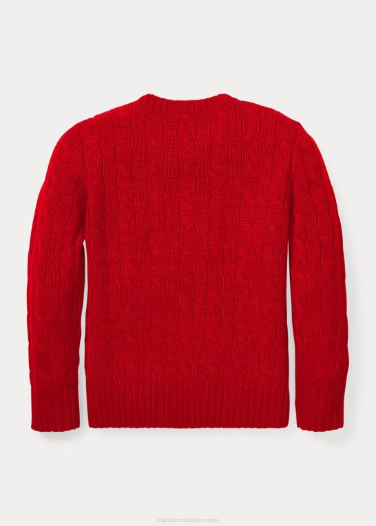 rl 2000 rød børn Ralph Lauren den ikoniske kabelstrikkede kashmirtrøje Z426B5720