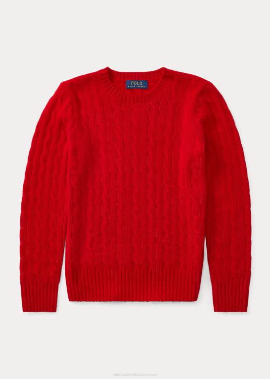 rl 2000 rød børn Ralph Lauren den ikoniske kabelstrikkede kashmirtrøje Z426B6209