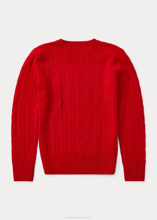 rl 2000 rød børn Ralph Lauren den ikoniske kabelstrikkede kashmirtrøje Z426B6209