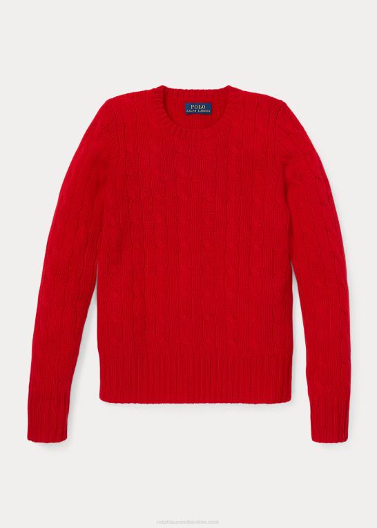 rl 2000 rød børn Ralph Lauren kabelstrikket kashmirtrøje Z426B7201