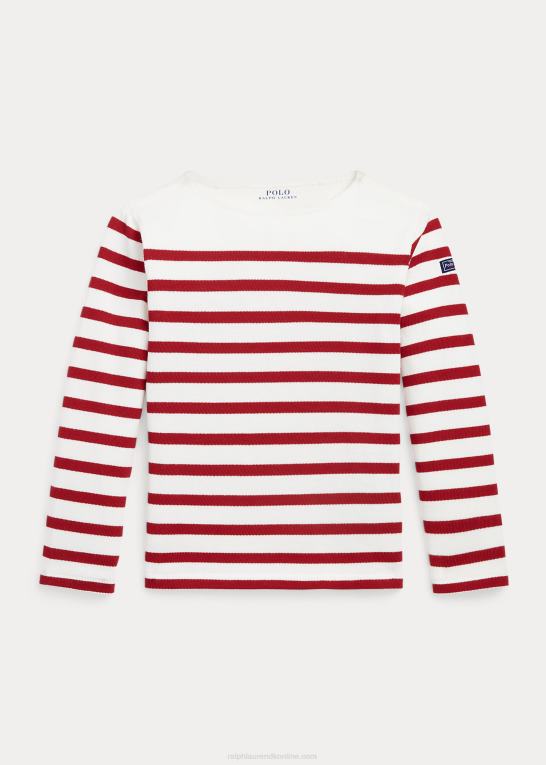 rl 2000 rød multi børn Ralph Lauren stribet top i bomuldsjersey Z426B7418