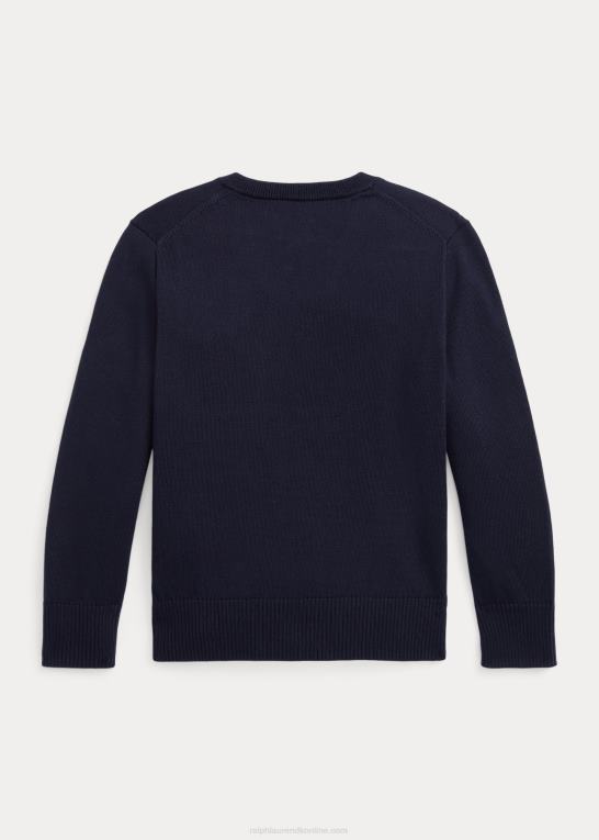 rl flåde børn Ralph Lauren bomuldstrøje med v-hals Z426B5863