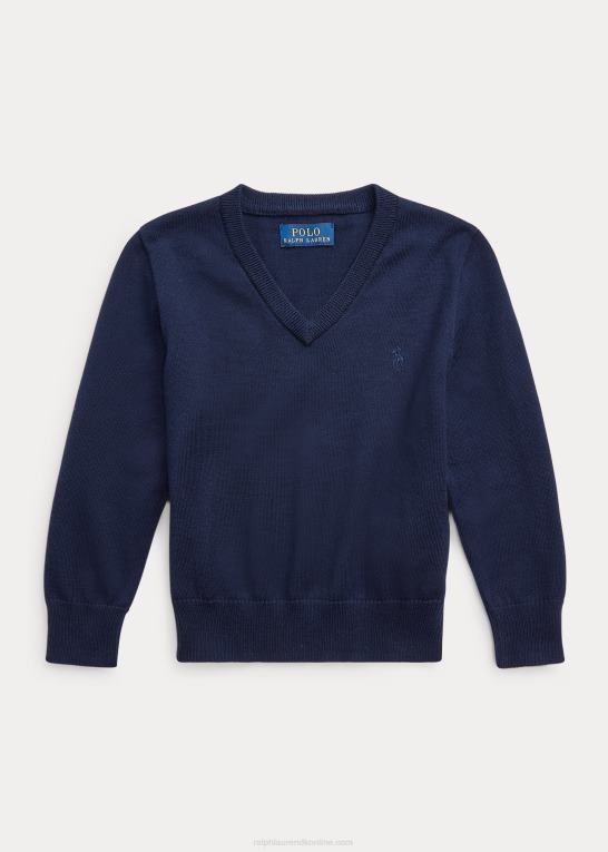 rl flåde børn Ralph Lauren bomuldstrøje med v-hals Z426B5919