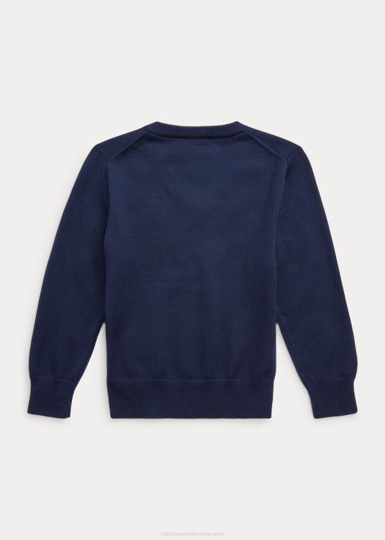 rl flåde børn Ralph Lauren bomuldstrøje med v-hals Z426B5919