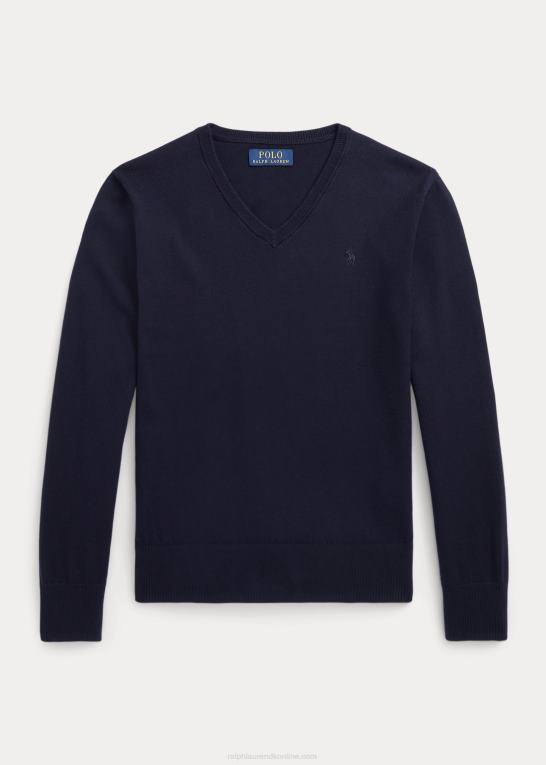 rl flåde børn Ralph Lauren bomuldstrøje med v-hals Z426B6242