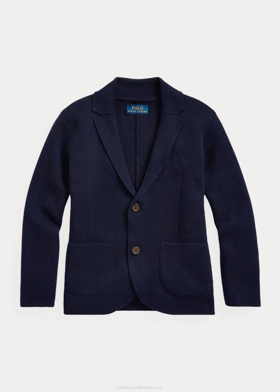 rl flåde børn Ralph Lauren cardigan i bomuld med hak-revers Z426B5920