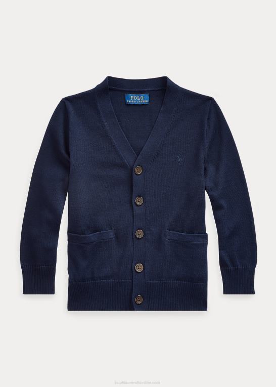 rl flåde børn Ralph Lauren cardigan i bomuld med v-hals Z426B5915