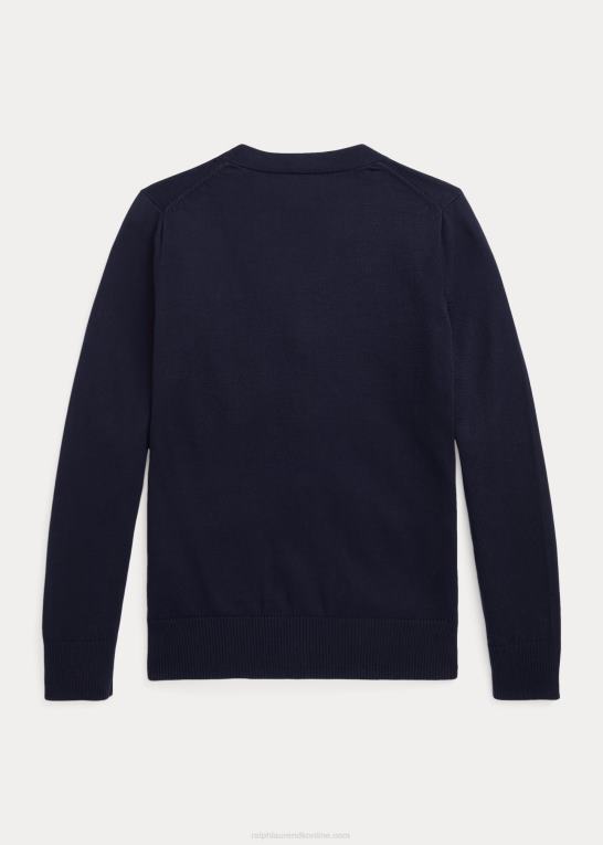 rl flåde børn Ralph Lauren cardigan i bomuld med v-hals Z426B6240