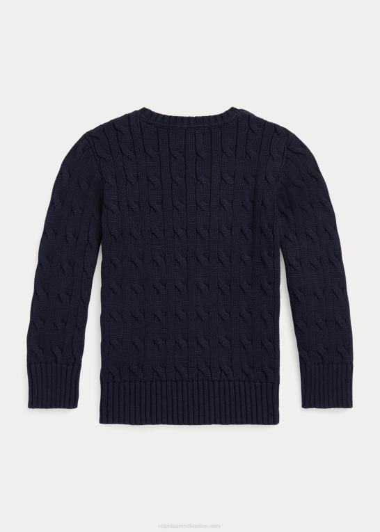 rl flåde børn Ralph Lauren kabelstrikket bomuldstrøje Z426B6419