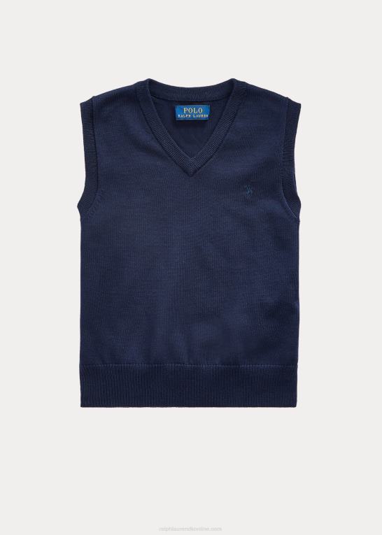 rl flåde børn Ralph Lauren sweatervest i bomuld med v-hals Z426B5918