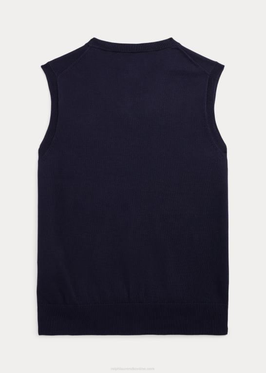 rl flåde børn Ralph Lauren sweatervest i bomuld med v-hals Z426B6239