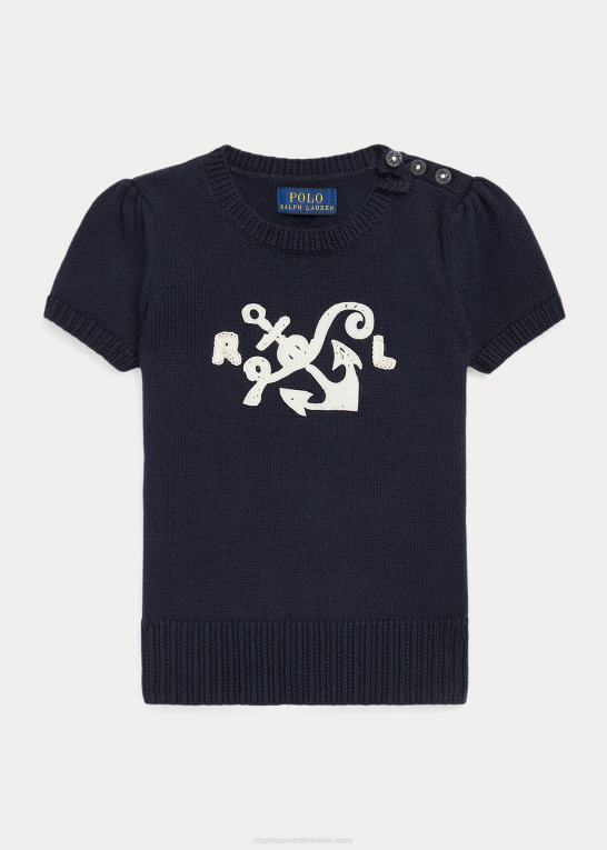 rl flåde/klubhus creme børn Ralph Lauren anker bomuld kortærmet sweater Z426B7465