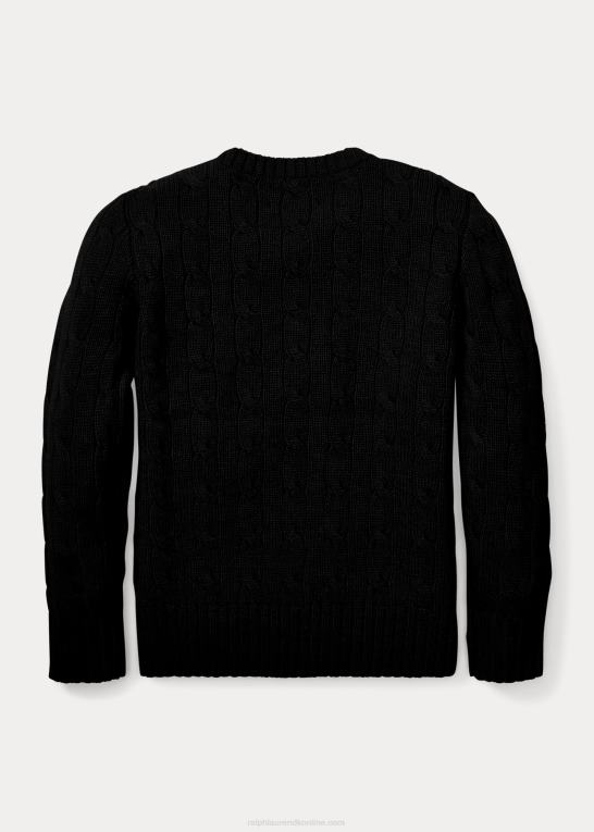 sort børn Ralph Lauren den ikoniske kabelstrikkede kashmirtrøje Z426B5726