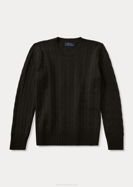 sort børn Ralph Lauren den ikoniske kabelstrikkede kashmirtrøje Z426B6215