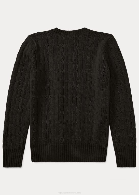 sort børn Ralph Lauren den ikoniske kabelstrikkede kashmirtrøje Z426B6215