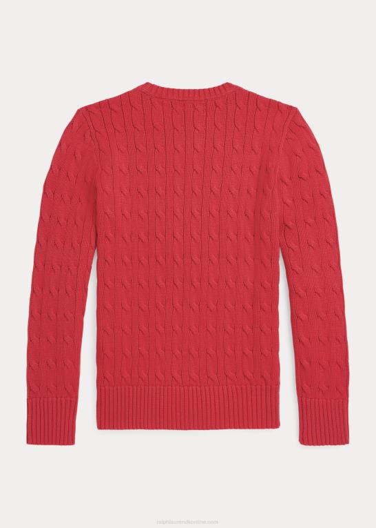 styrbord rød børn Ralph Lauren kabelstrikket bomuldstrøje Z426B6549