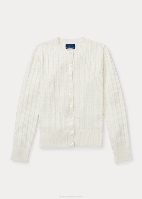 varm hvid børn Ralph Lauren mini-kabel bomulds cardigan Z426B7243