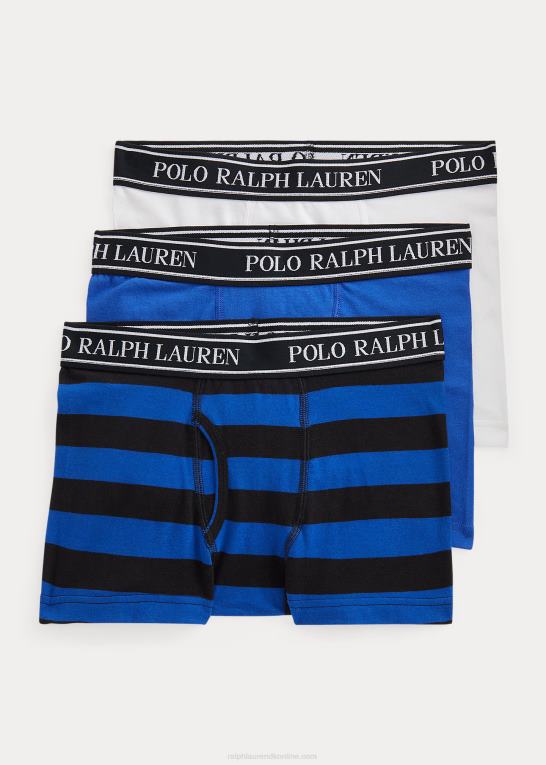 hvid/sort blå saturn børn Ralph Lauren boxershorts i stretch bomuld 3-pak Z426B6415