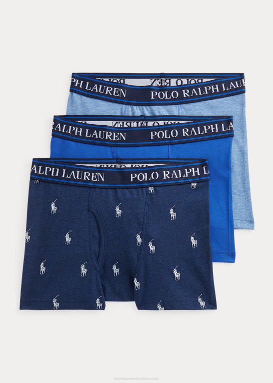 monroe blå lyng børn Ralph Lauren boxershorts i stretch bomuld 3-pak Z426B6409