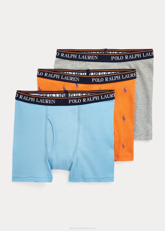 multi børn Ralph Lauren ribbet bomulds boxershorts 3-pak Z426B6399