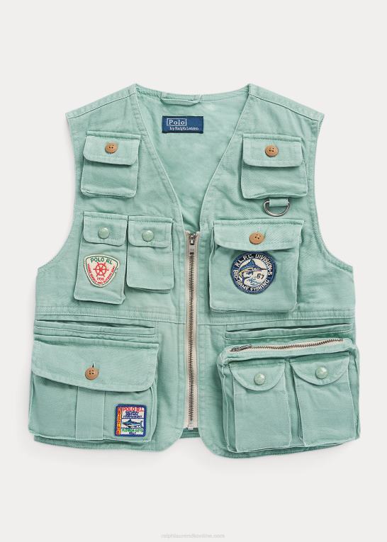 falmet mynte børn Ralph Lauren chino brugsvest Z426B9768