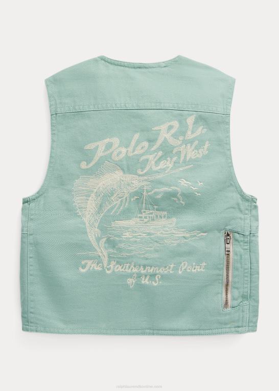 falmet mynte børn Ralph Lauren chino brugsvest Z426B9768