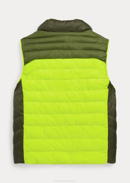 mørk salvie/sikkerhedsgul børn Ralph Lauren p-lags 2 neon vendbar vest Z426B6537