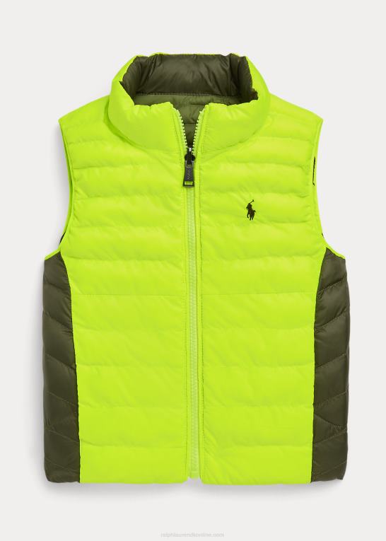 mørk salvie/sikkerhedsgul børn Ralph Lauren p-lags 2 neon vendbar vest Z426B6537