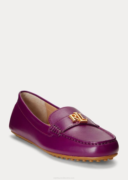 blomme caspia Kvinder Ralph Lauren barnsbury nappa læder driver Z426B5076