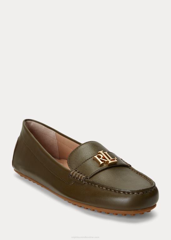 botanisk grøn Kvinder Ralph Lauren barnsbury nappa læder driver Z426B5078