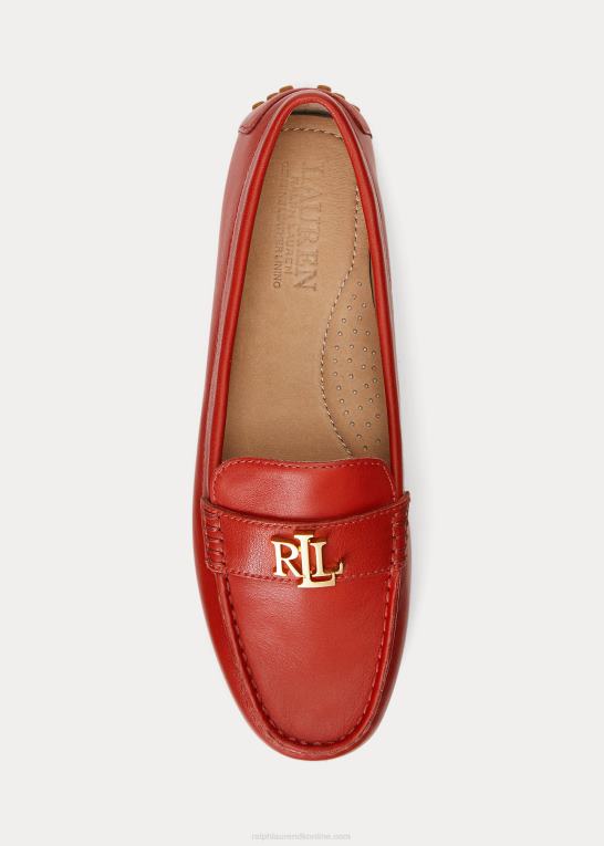 rød solsten Kvinder Ralph Lauren barnsbury nappa læder driver Z426B5077