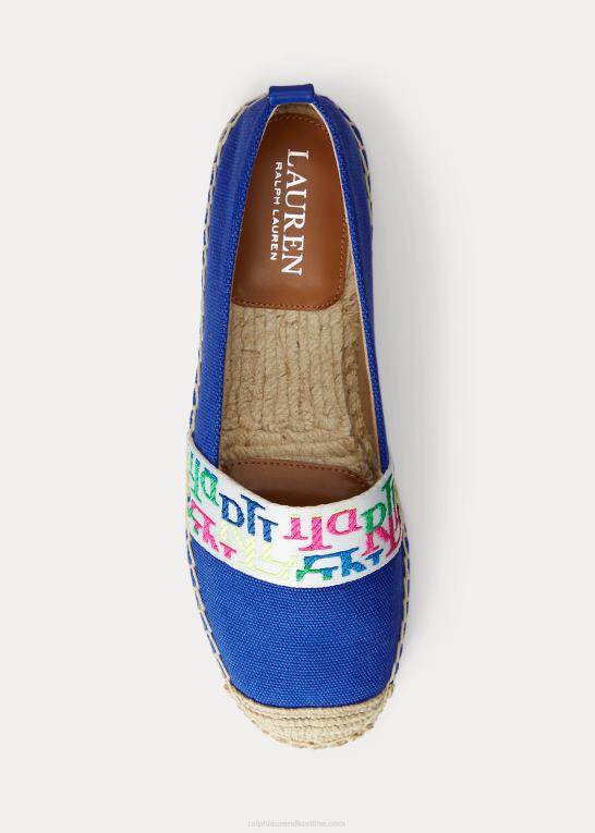 blå saturn/multi Kvinder Ralph Lauren caylee iv lærred espadrille Z426B5065