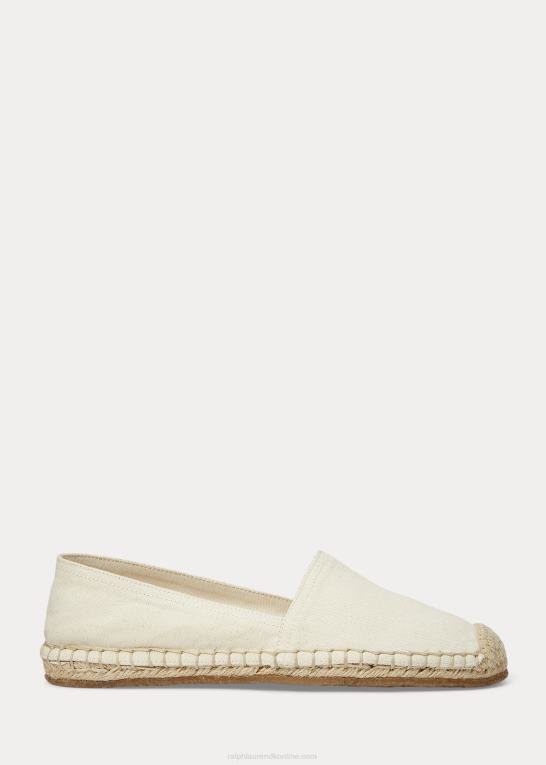 greige Kvinder Ralph Lauren lærred espadrille Z426B4985