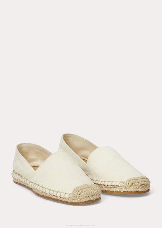 greige Kvinder Ralph Lauren lærred espadrille Z426B4985
