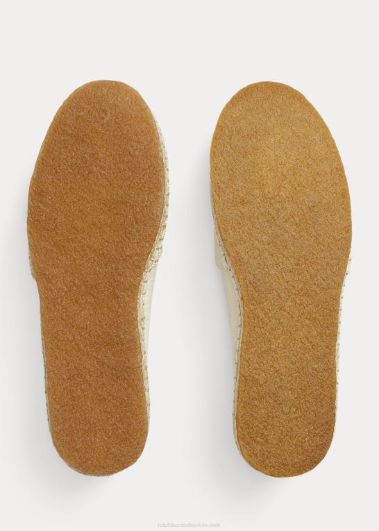 greige Kvinder Ralph Lauren lærred espadrille Z426B4985