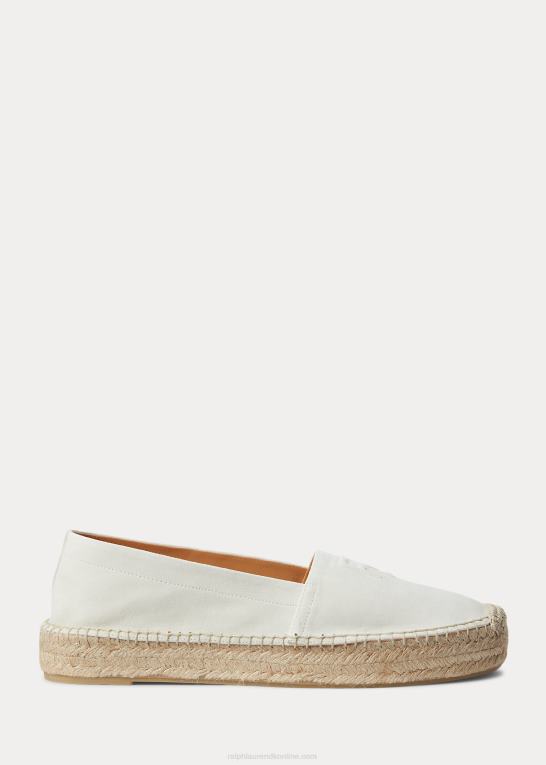 lux creme Kvinder Ralph Lauren saunders espadrille i gede-ruskind Z426B9674