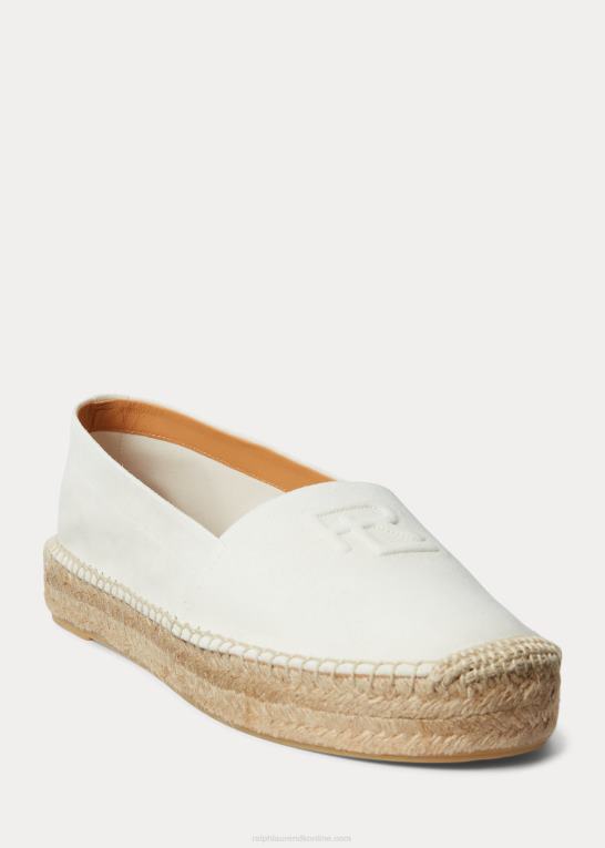 lux creme Kvinder Ralph Lauren saunders espadrille i gede-ruskind Z426B9674