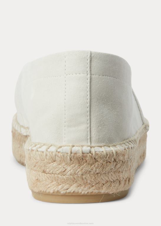 lux creme Kvinder Ralph Lauren saunders espadrille i gede-ruskind Z426B9674