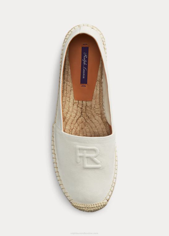 lux creme Kvinder Ralph Lauren saunders espadrille i gede-ruskind Z426B9674