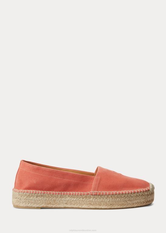 melon Kvinder Ralph Lauren saunders espadrille i gede-ruskind Z426B9675