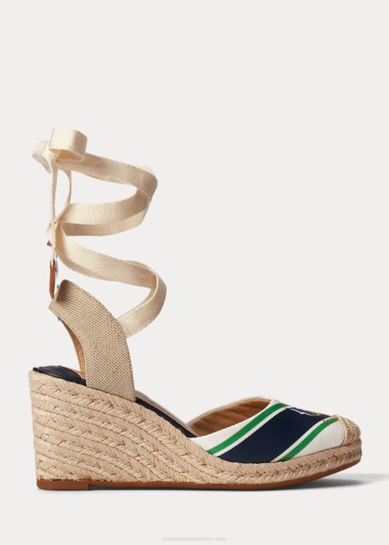 naturlig/raffineret navy Kvinder Ralph Lauren paislee canvas espadrille Z426B9722