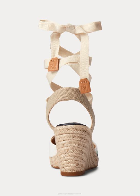 naturlig/raffineret navy Kvinder Ralph Lauren paislee canvas espadrille Z426B9722