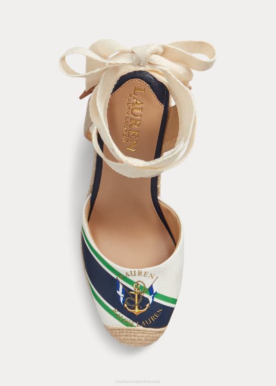 naturlig/raffineret navy Kvinder Ralph Lauren paislee canvas espadrille Z426B9722