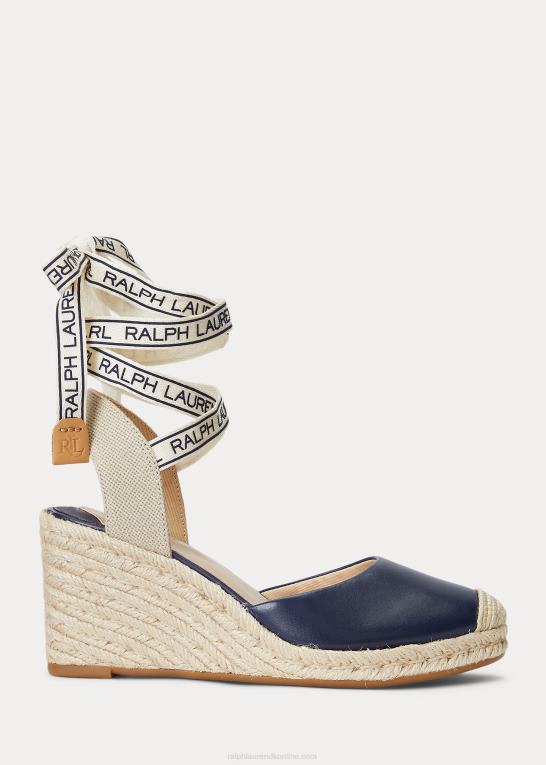 raffineret flåde Kvinder Ralph Lauren espadrille i paislee læder Z426B5044